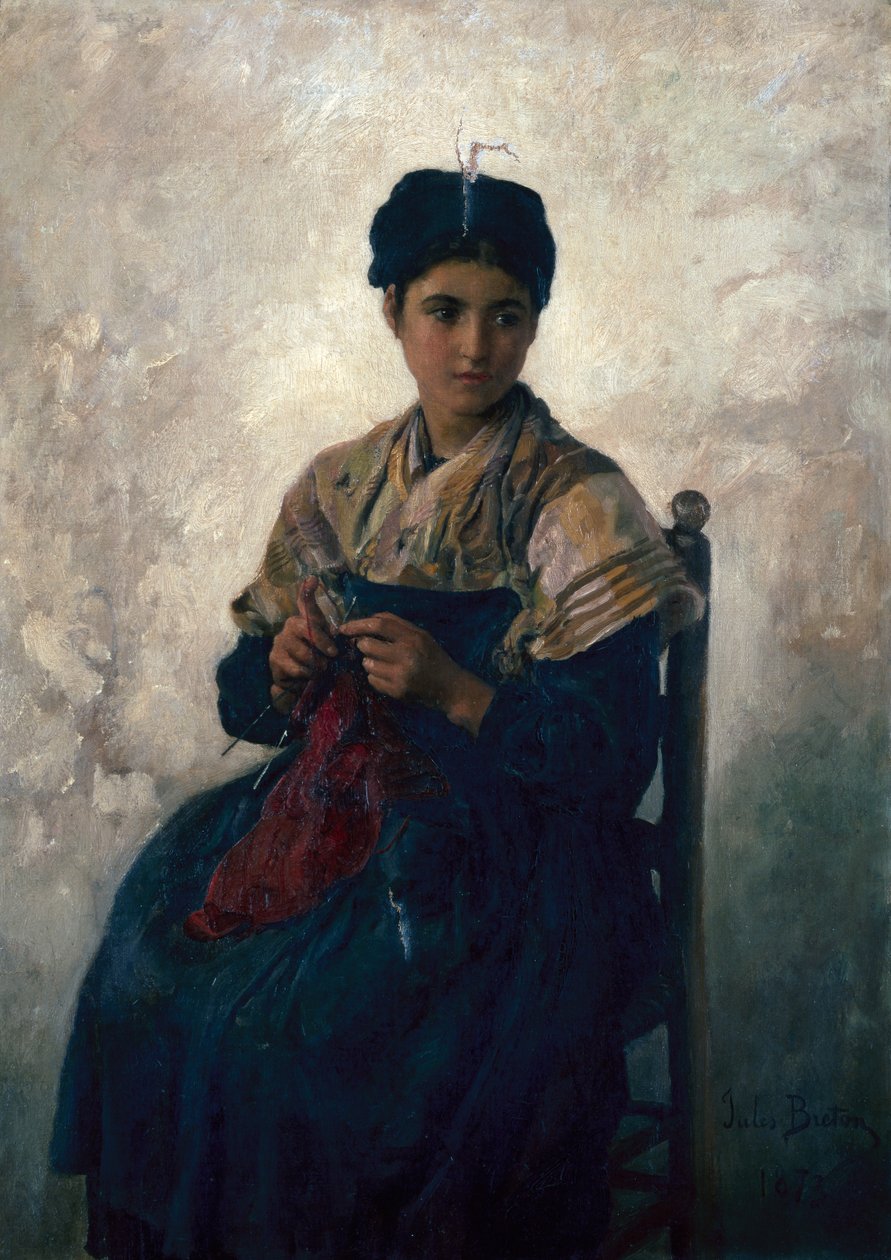 Bondepigestrikning af Jules Breton