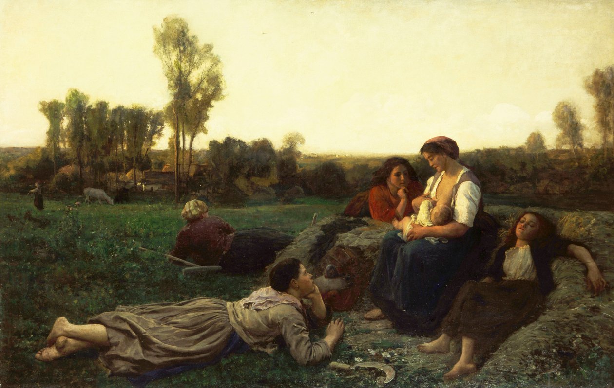 Hømagerne i hvile; resten af ​​høvendere, 1873 af Jules Breton