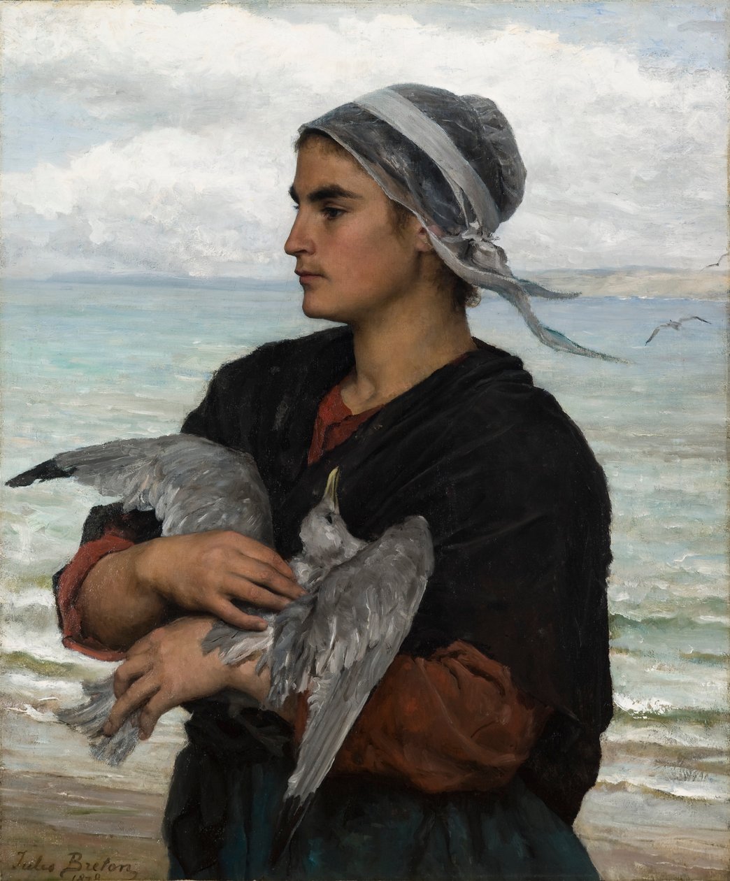 Den sårede måge af Jules Breton