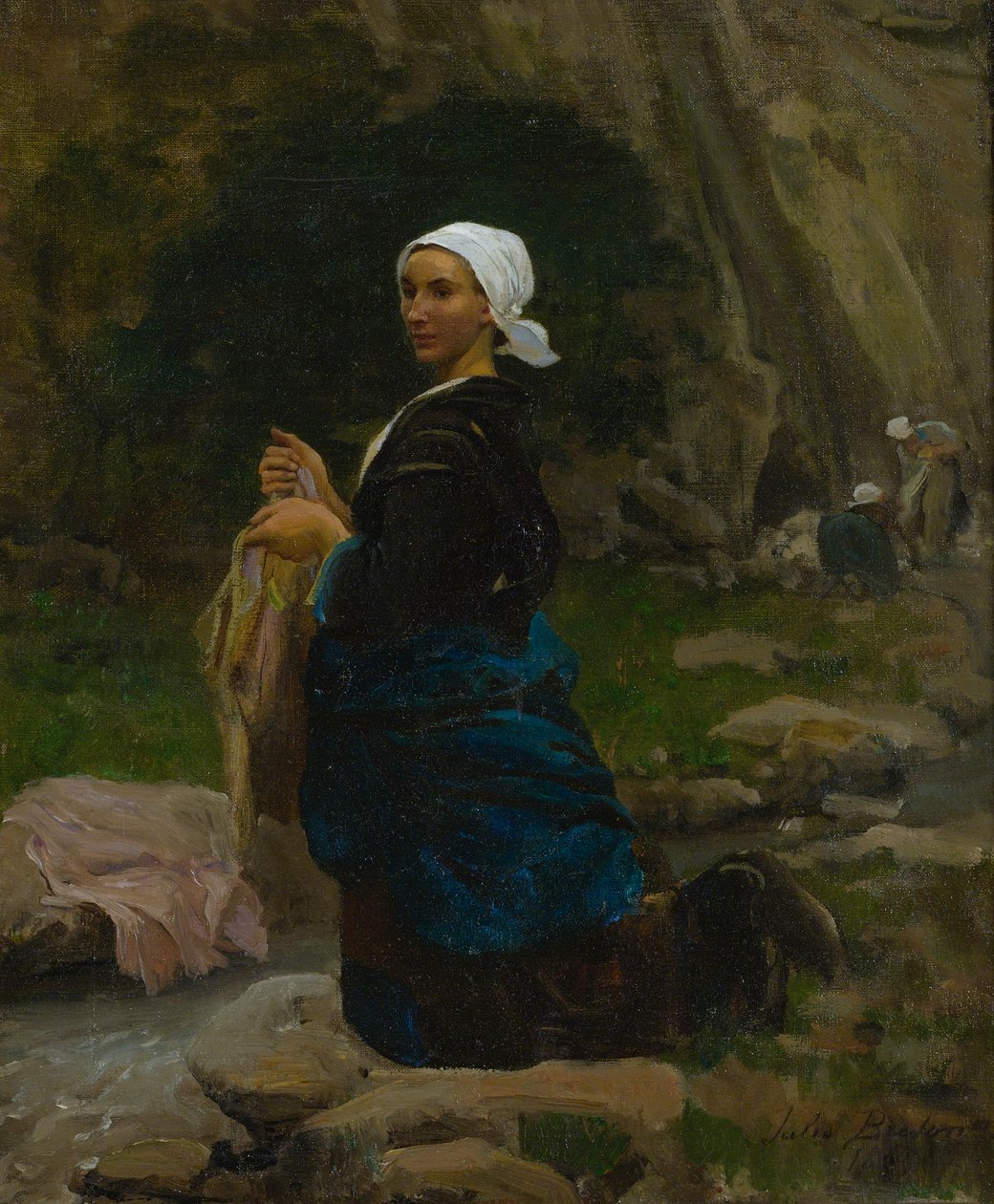 Vaskekone i Bretagne af Jules Breton