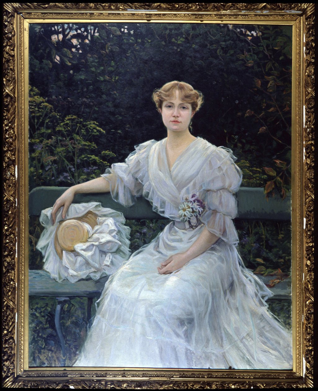Portræt af Marguerite Durand - maleri af Jules Cayron af Jules Cayron