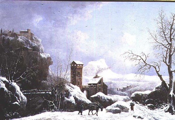 Vinterlandskab af Jules Cesar Denis van Loo
