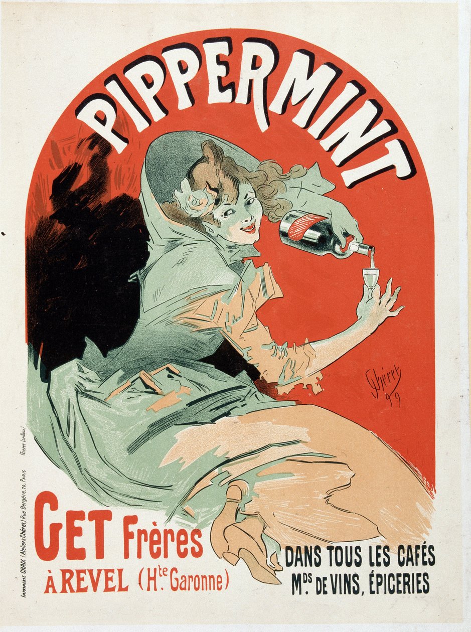 Reklameplakat for Pippermint Get Freres - af Jules Cheret af Jules Cheret