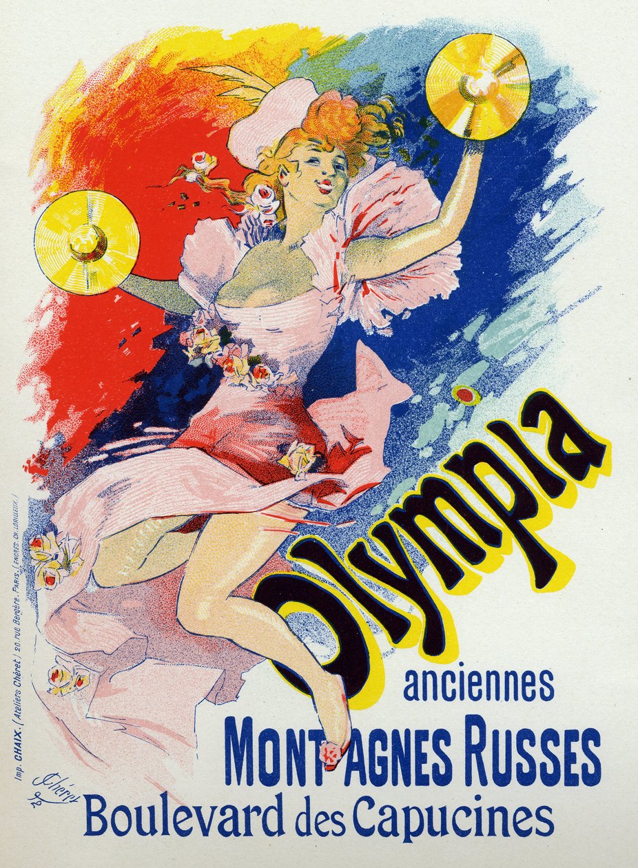 Kunst. Underholdning. Olympia, musiksalen i Paris. Plakat af Jules Cheret, Frankrig af Jules Cheret
