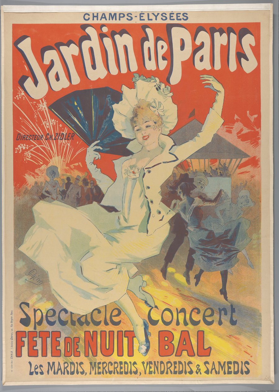 Champs-Elysées. Jardin de Paris, 1890 af Jules Cheret