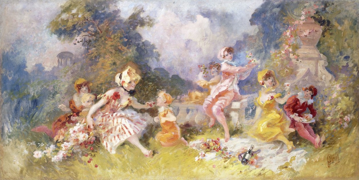 Frokost på græsset, ca. 1894 af Jules Cheret