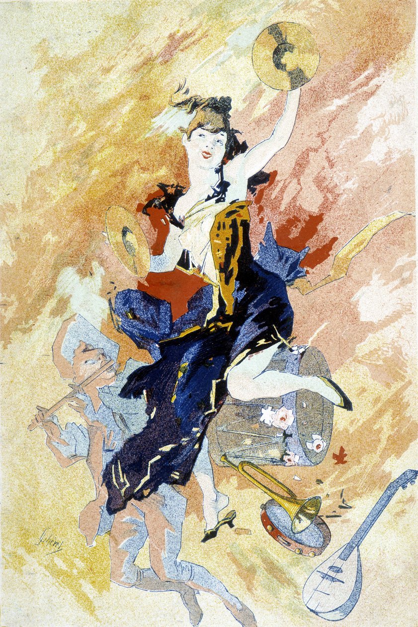 Tegning af Cherret til karnevallet (slutningen af det 19. århundrede). af Jules Cheret
