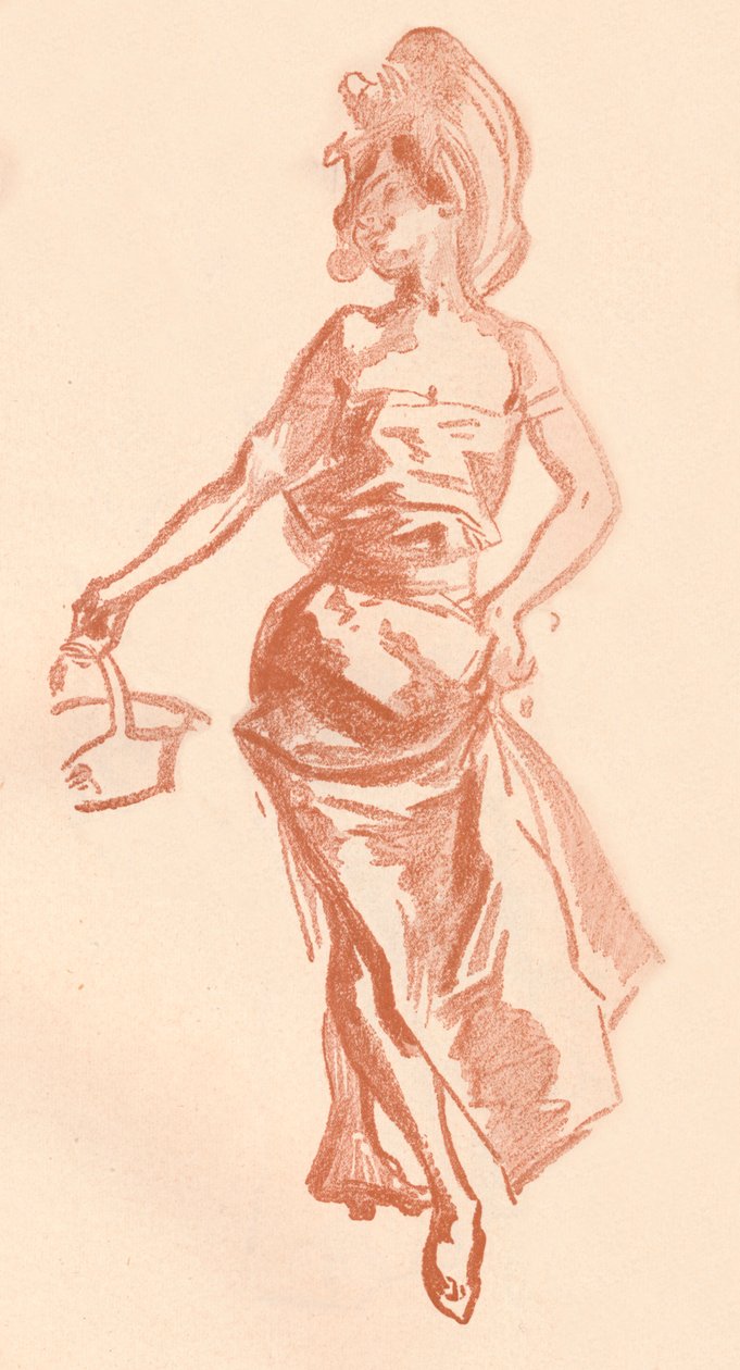 Tegning i Sanguine, c1900 1903-1904 af Jules Cheret