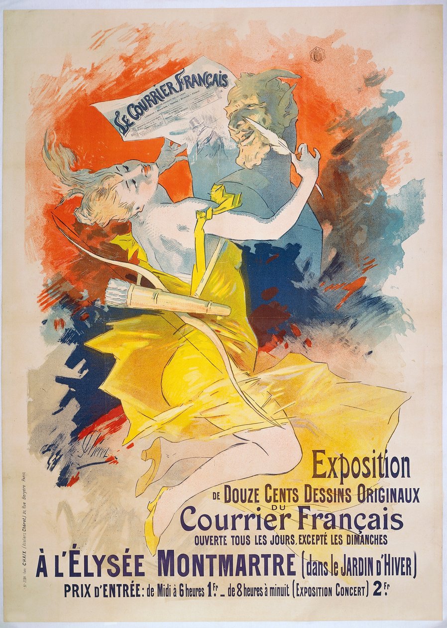 Udstilling Le Courrier Francais, ca. 1895 (plakat) af Jules Cheret