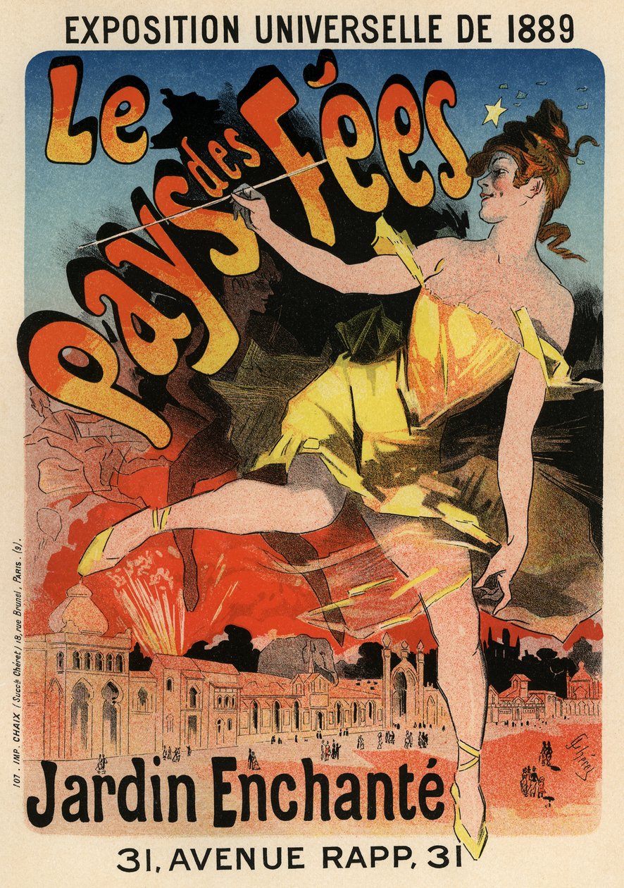 Plakaten Feernes land, 1889 af Jules Cheret