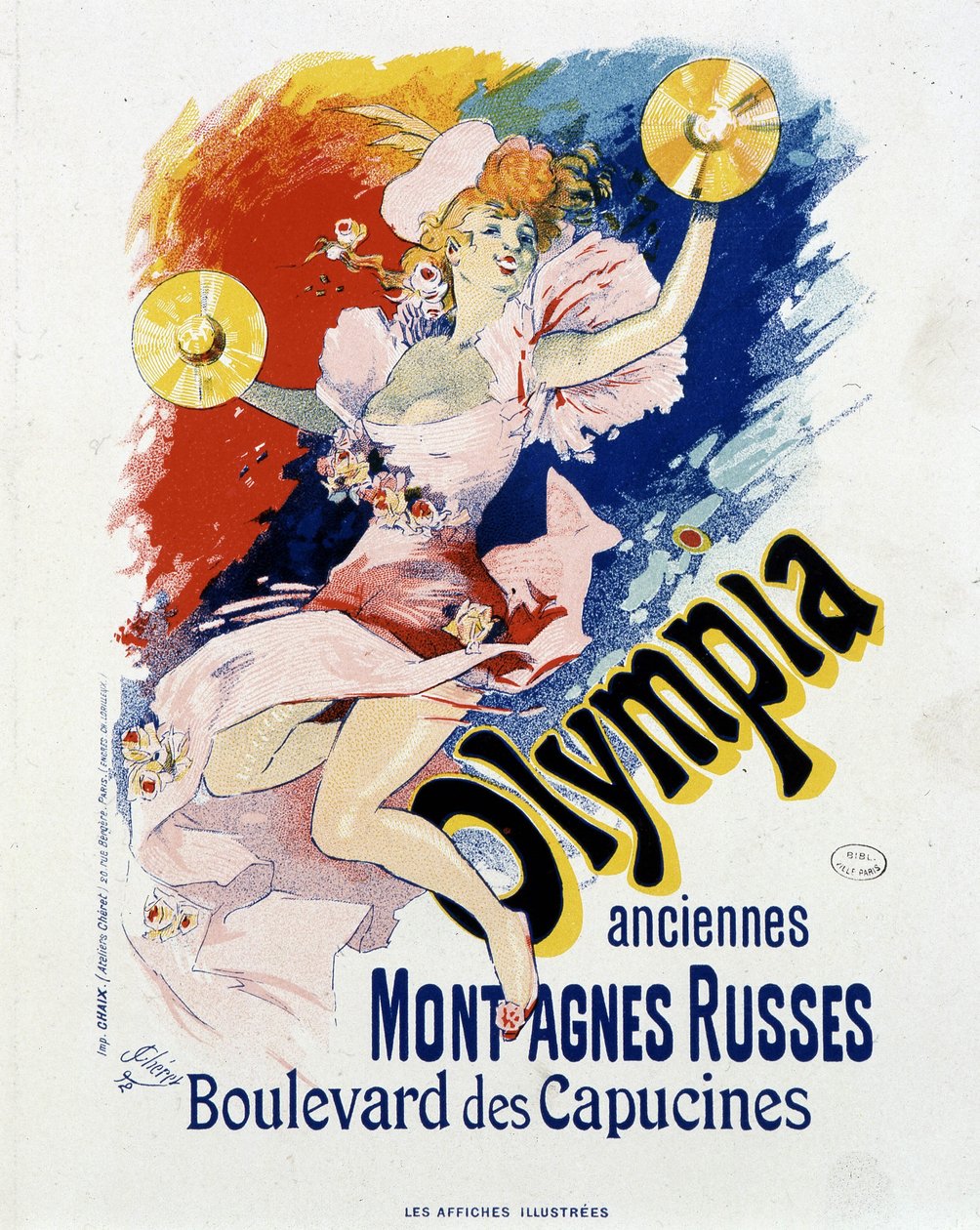 Olympia: gammel rutsjebane, tegneserie af Capuchines - plakat af Jules Cheret af Jules Cheret