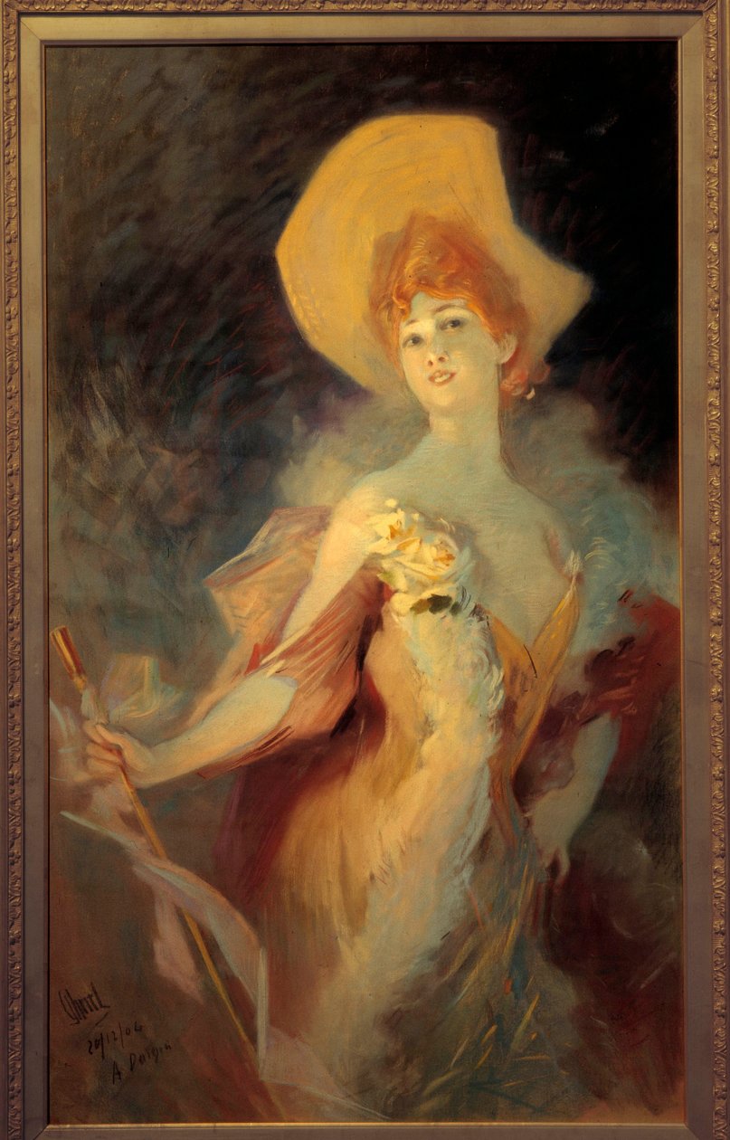 Portræt af komikeren Arlette Dorgere Maleri af Jules Cheret (1836-1932) 1904 Nice, Musee Cheret. af Jules Cheret