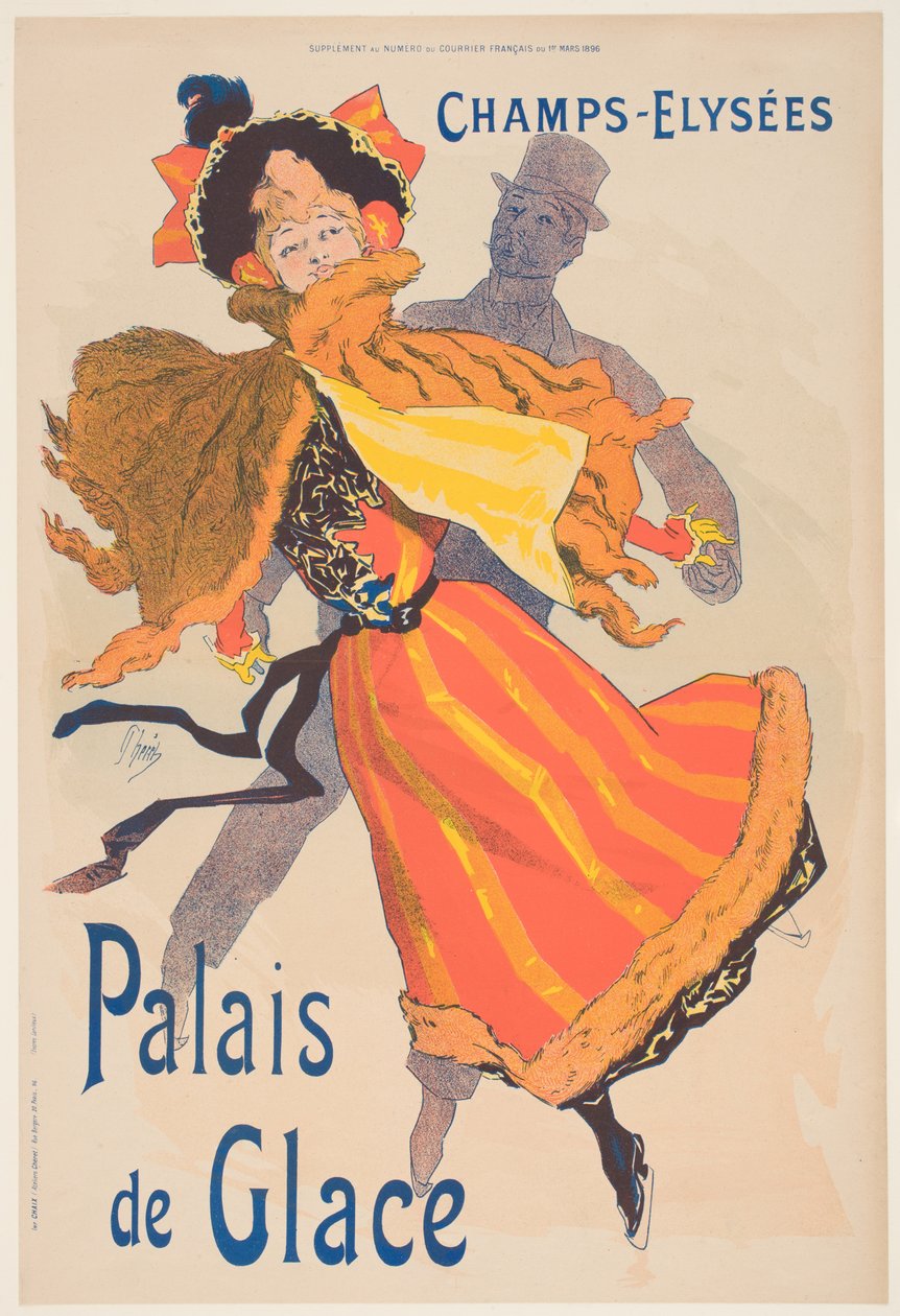 Plakat, der reklamerer for Ispaladset, Champs Elysees af Jules Cheret