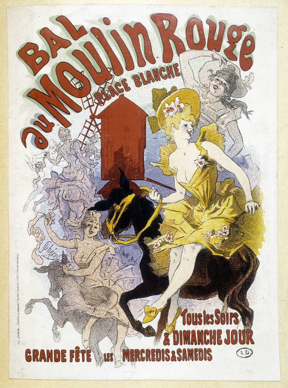Plakat til Moulin Rouge-bolden, af Jules Chéret, slutningen af det 19. århundrede af Jules Cheret