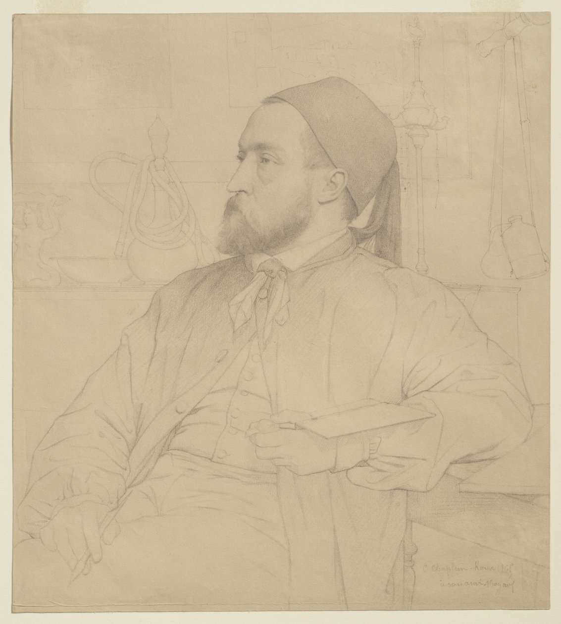 Portræt af Constant Moyaux, arkitekt, 1865 af Jules Clement Chaplain