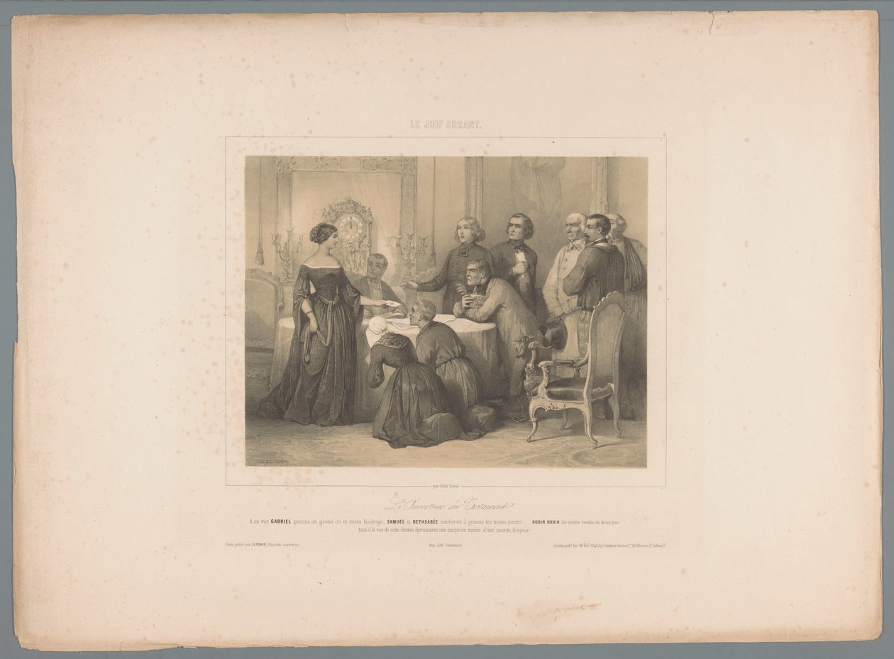 Herodias fremlægger sit testamente Åbningen af ​​testamentet (titel på objekt) Scener fra romanen The Wandering Jew af Eugène Sue (serietitel) The Wandering Jew (serietitel på objekt) af Jules  David