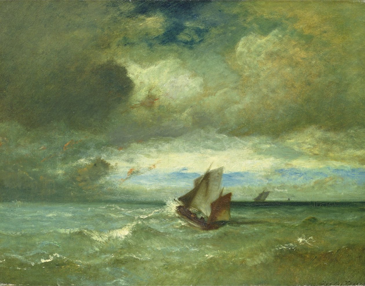 Oprørt hav af Jules Dupré