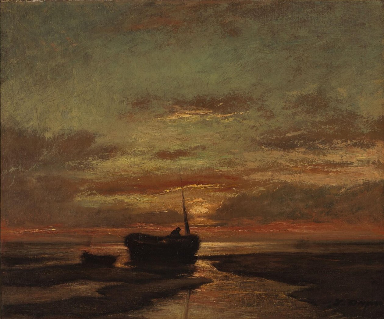 Hollandsk: Solnedgang Solnedgang af Jules Dupré