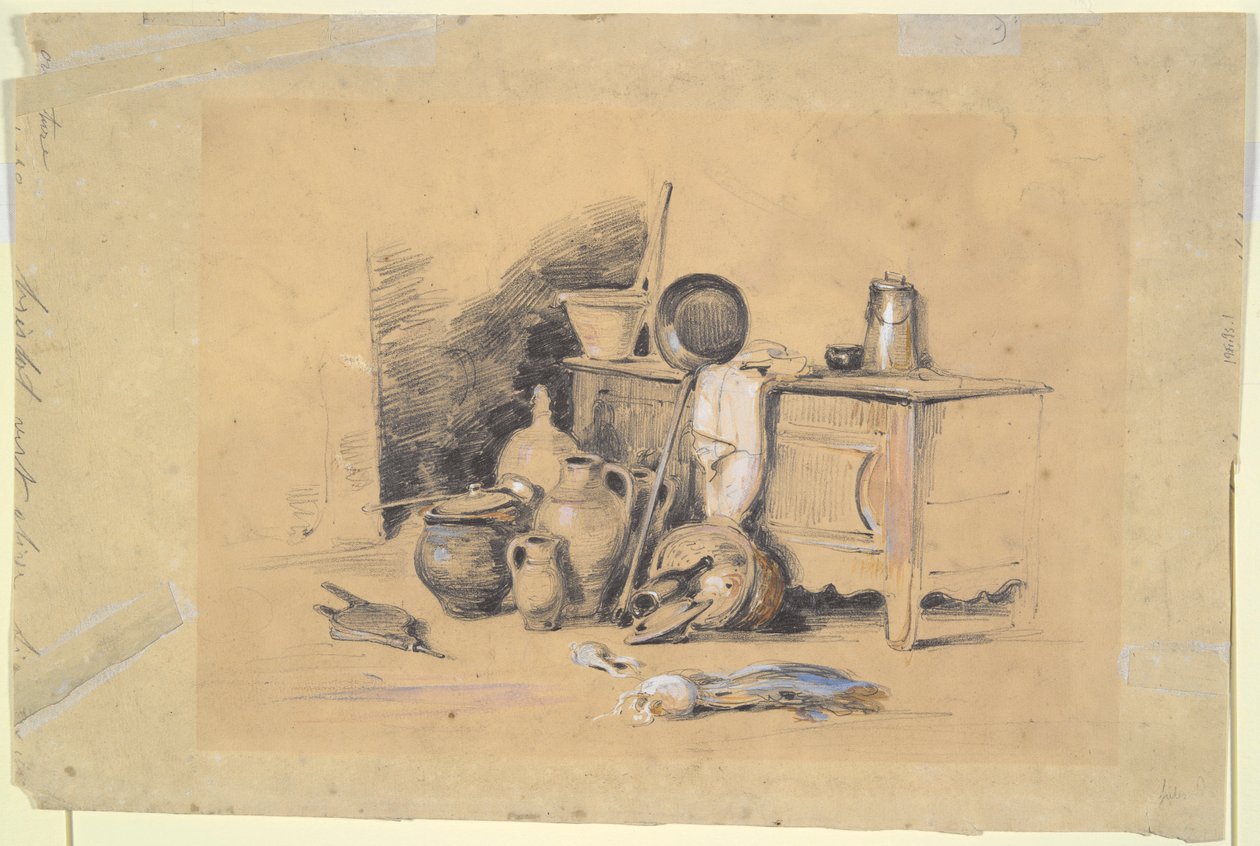 Landskab (rekto); Stilleben (omvendt) af Jules Dupré