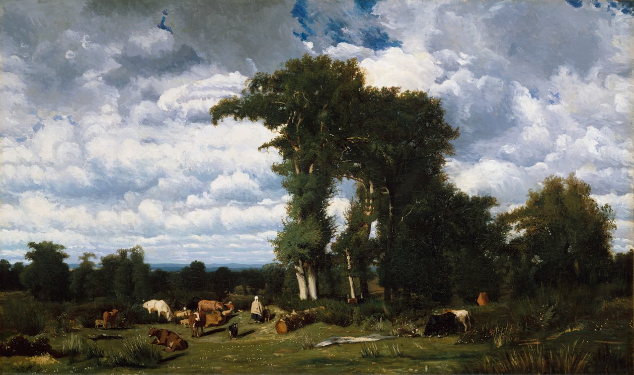 Landskab med kvæg i Limousin, 1837. af Jules Dupré