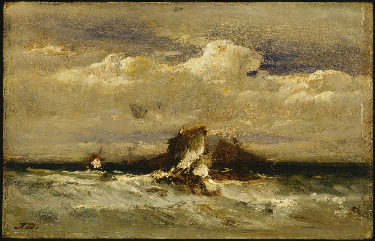 Seascape, ca. 1868-81 (olie på kommercielt vugget panel) af Jules Dupré