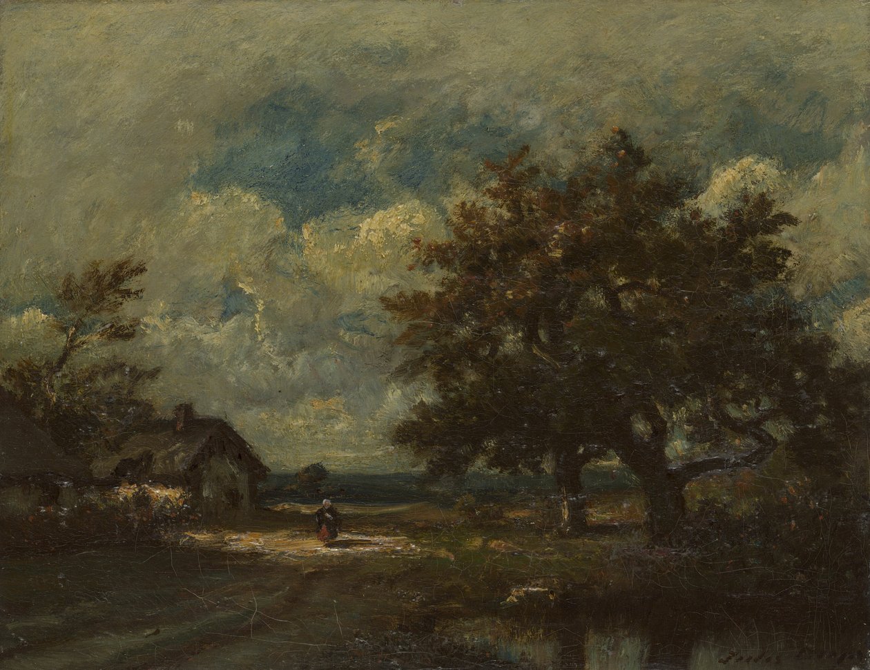 Sommerhuset ved vejkanten, Stormy Sky af Jules Dupré