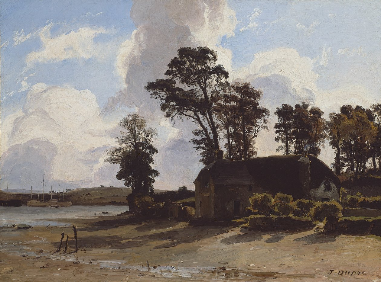 The Estuary Farm, 183035. af Jules Dupré