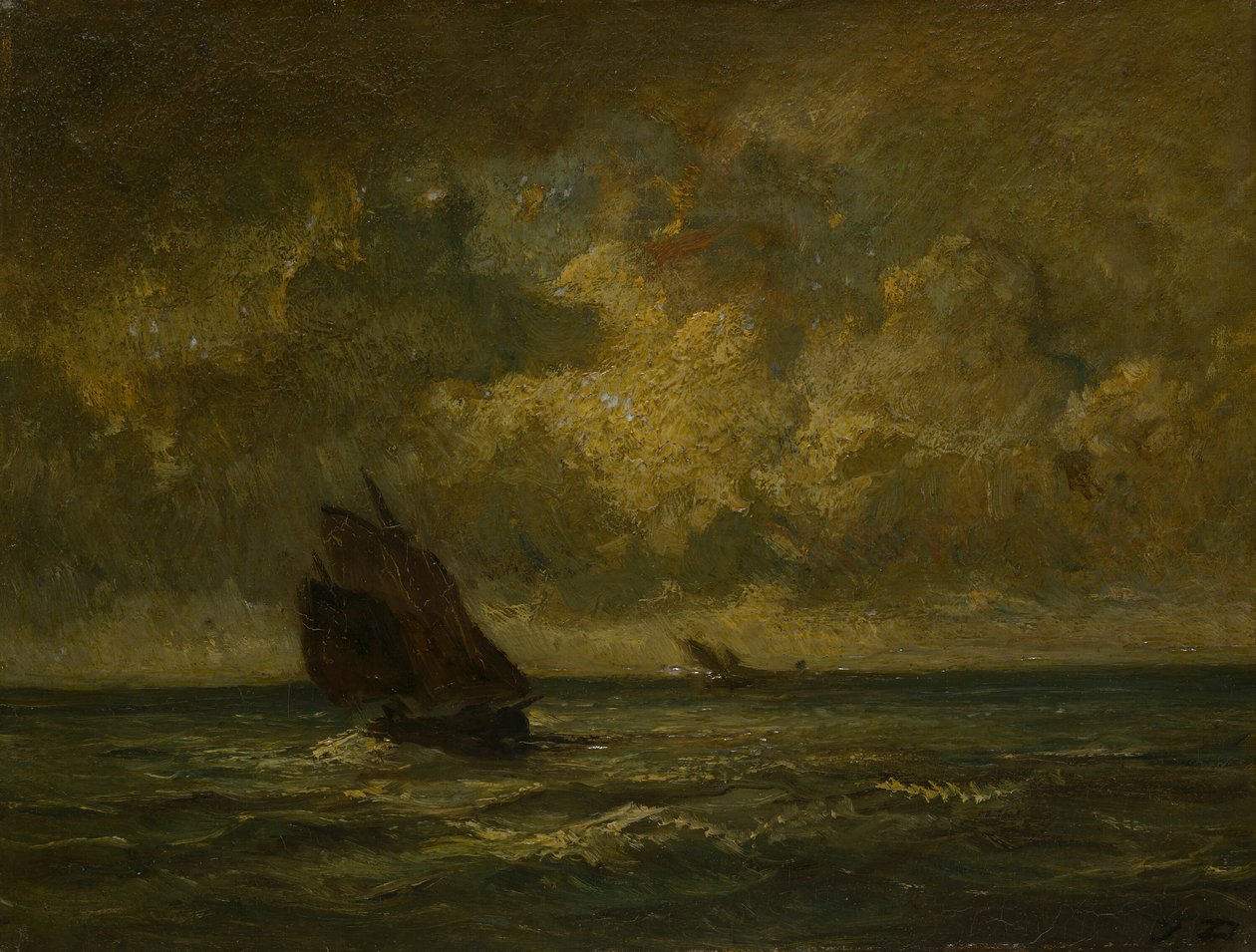 To både i en storm, 187075. af Jules Dupré