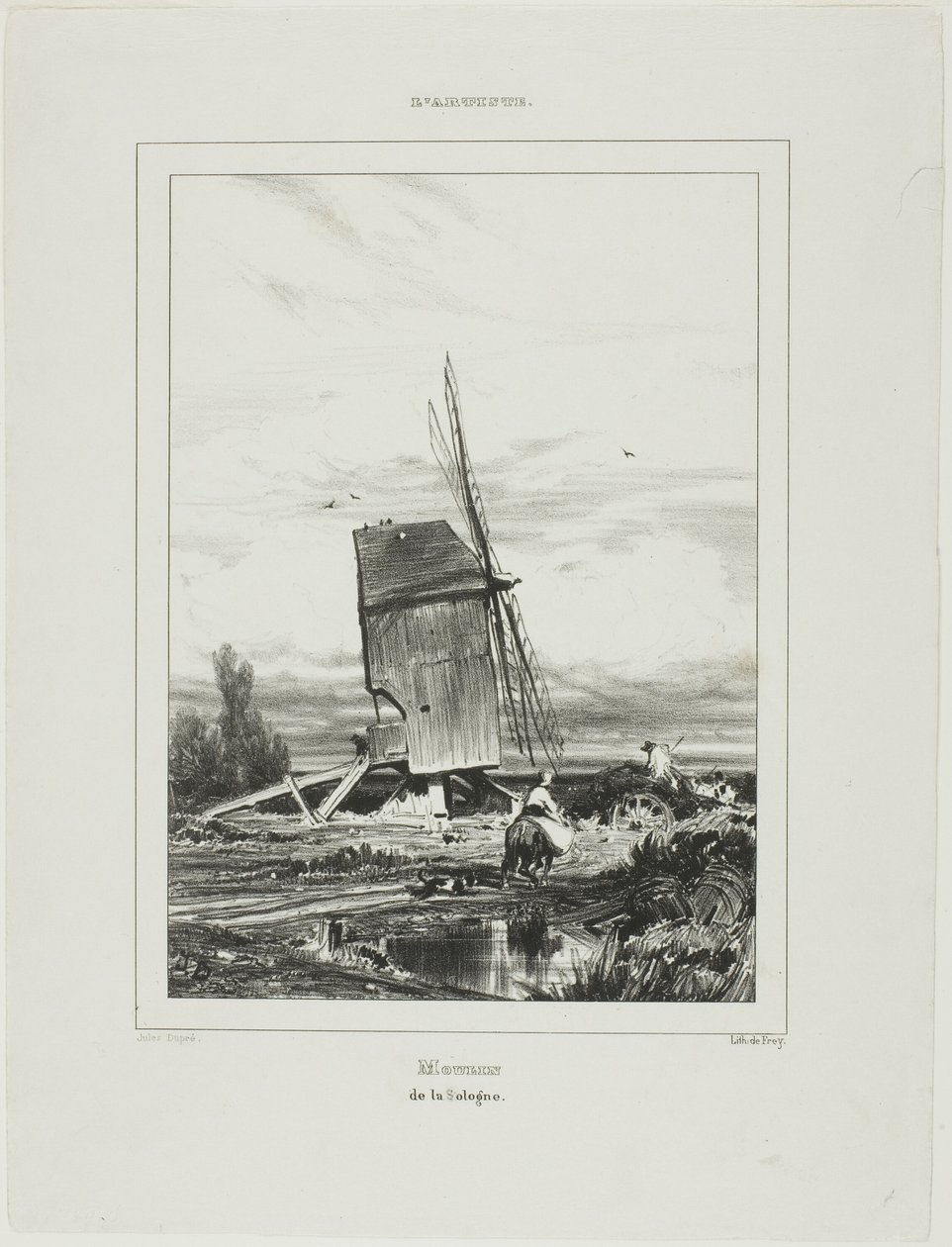 Vindmølle i Sologne af Jules Dupré