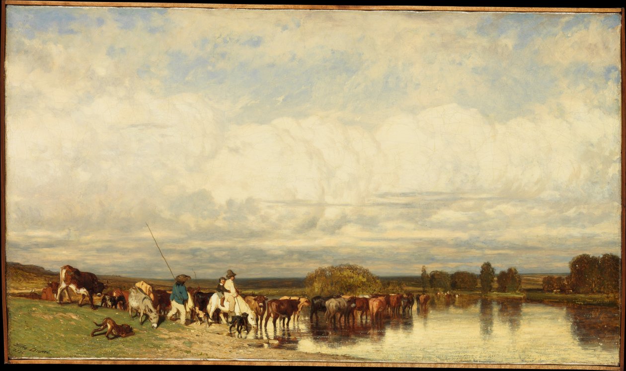 Køer, der krydser et vadested af Jules Dupré