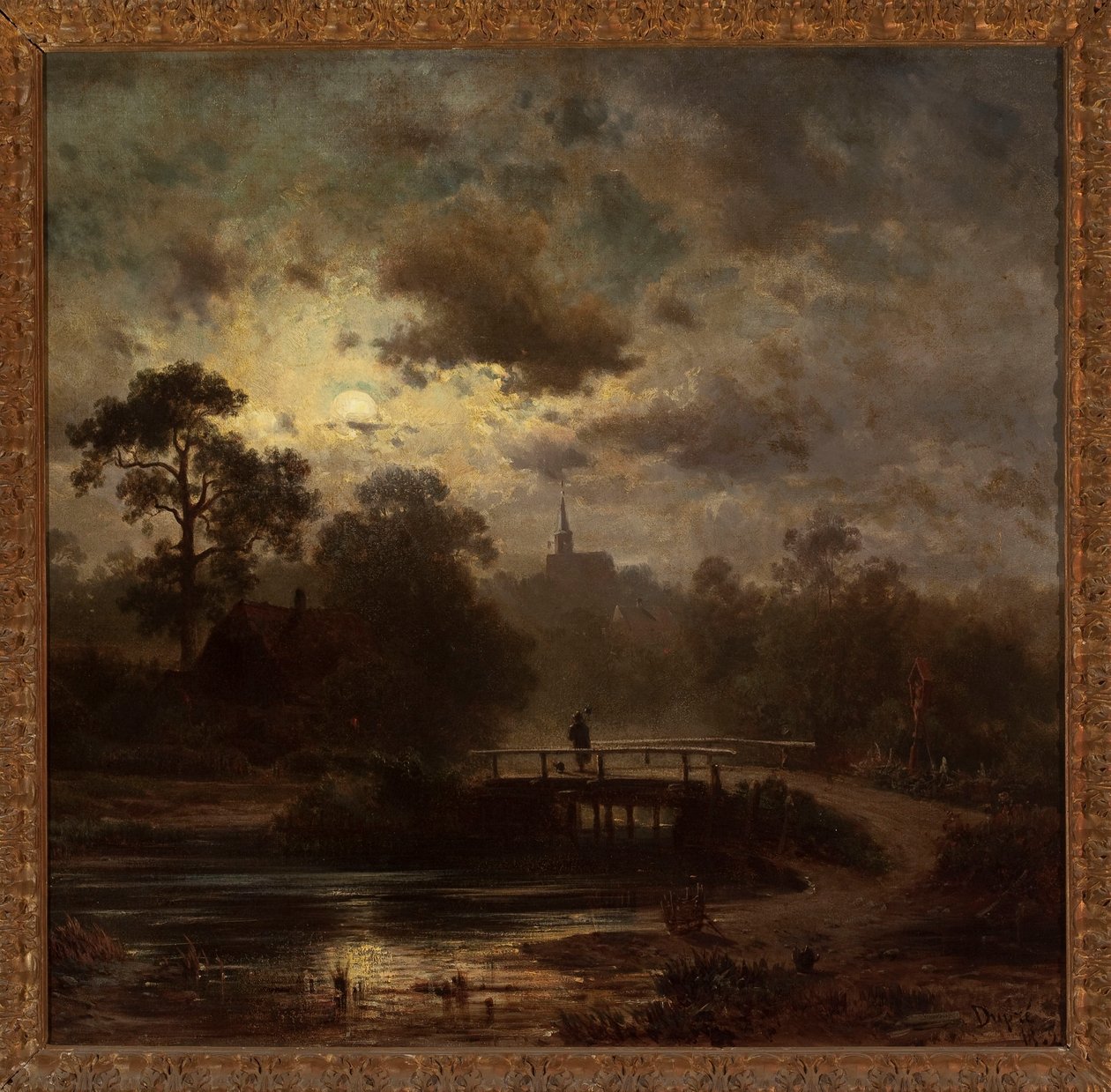 Landskab i måneskin af Jules Dupré