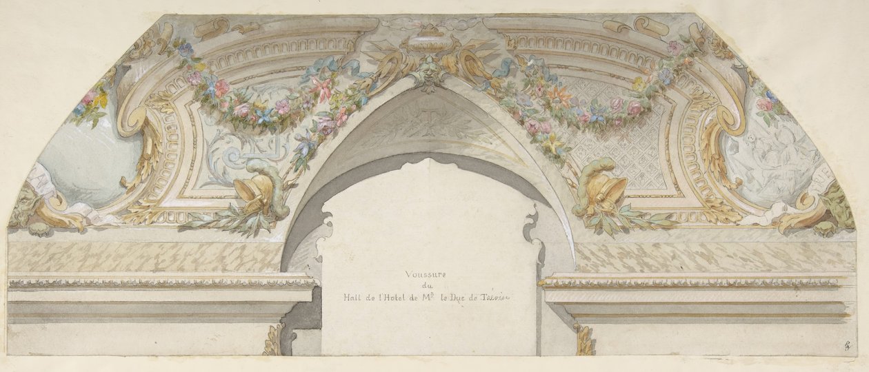 Design til Hôtel de Trevise, Paris, anden halvdel af 1800-tallet. Skaber: Jules-Edmond-Charles Lachaise, Eugène-Pierre Gourdet. af Jules Edmond Charles Lachaise and Eugène Pierre Gourdet