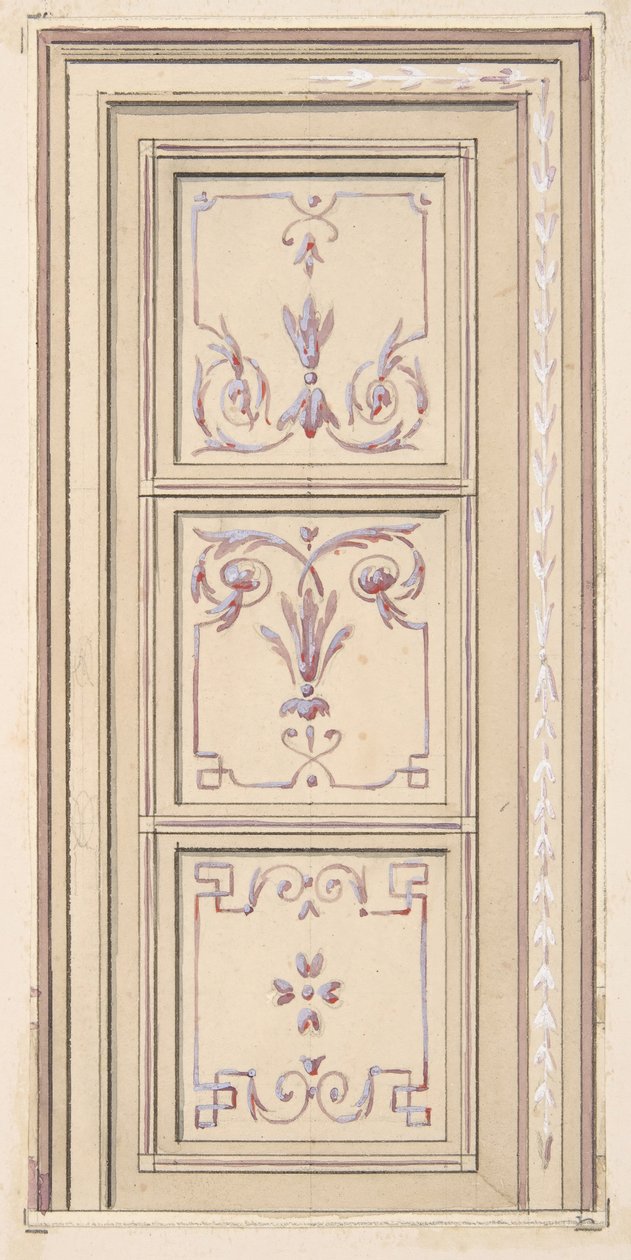 Design til loft, anden halvdel af 1800-tallet. Skaber: Jules-Edmond-Charles Lachaise, Eugène-Pierre Gourdet. af Jules Edmond Charles Lachaise and Eugène Pierre Gourdet