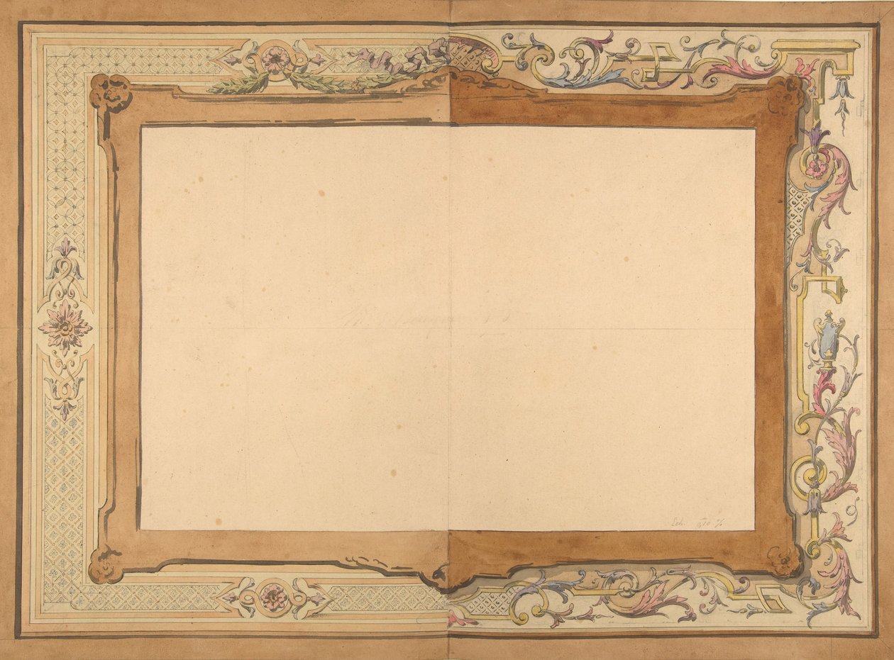 Design til et loft, anden halvdel af 1800-tallet. Skaber: Jules-Edmond-Charles Lachaise, Eugène-Pierre Gourdet. af Jules Edmond Charles Lachaise and Eugène Pierre Gourdet