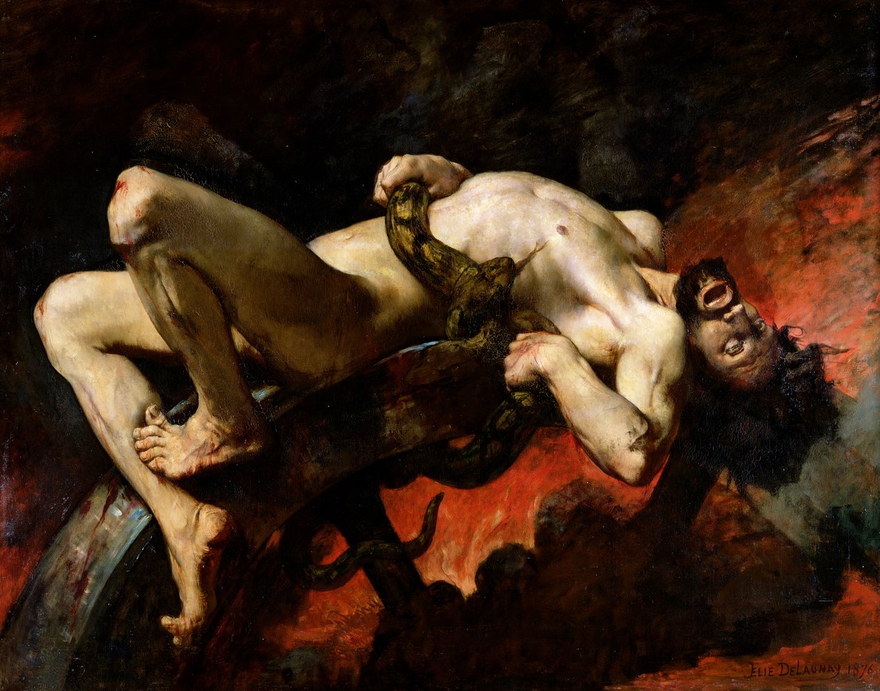 Ixion kastet ind i Hades, 1876 af Jules Elie Delaunay