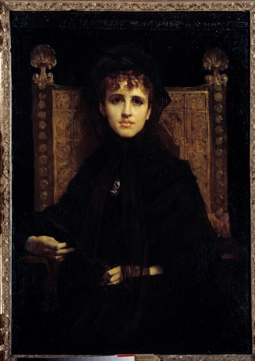 Portræt af Madame Georges Bizet (1849-1926). Maleri af Jules Elie Delaunay (1828 - 1891) af Jules Elie Delaunay