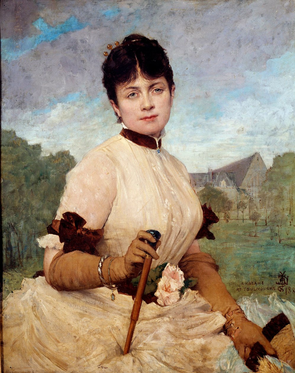 Portræt af Madame Toulmouche Maleri af Jules Elie Delaunay (1828-1891) 1884 Søn. 0,90 X 0,74 m Nantes, musee des Beaux Arts af Jules Elie Delaunay