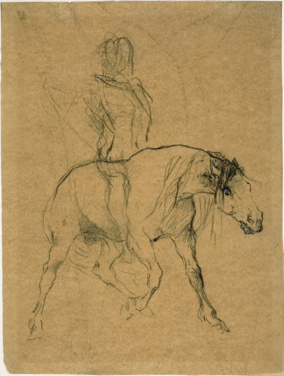 Studie af en hest og rytter af Jules Elie Delaunay