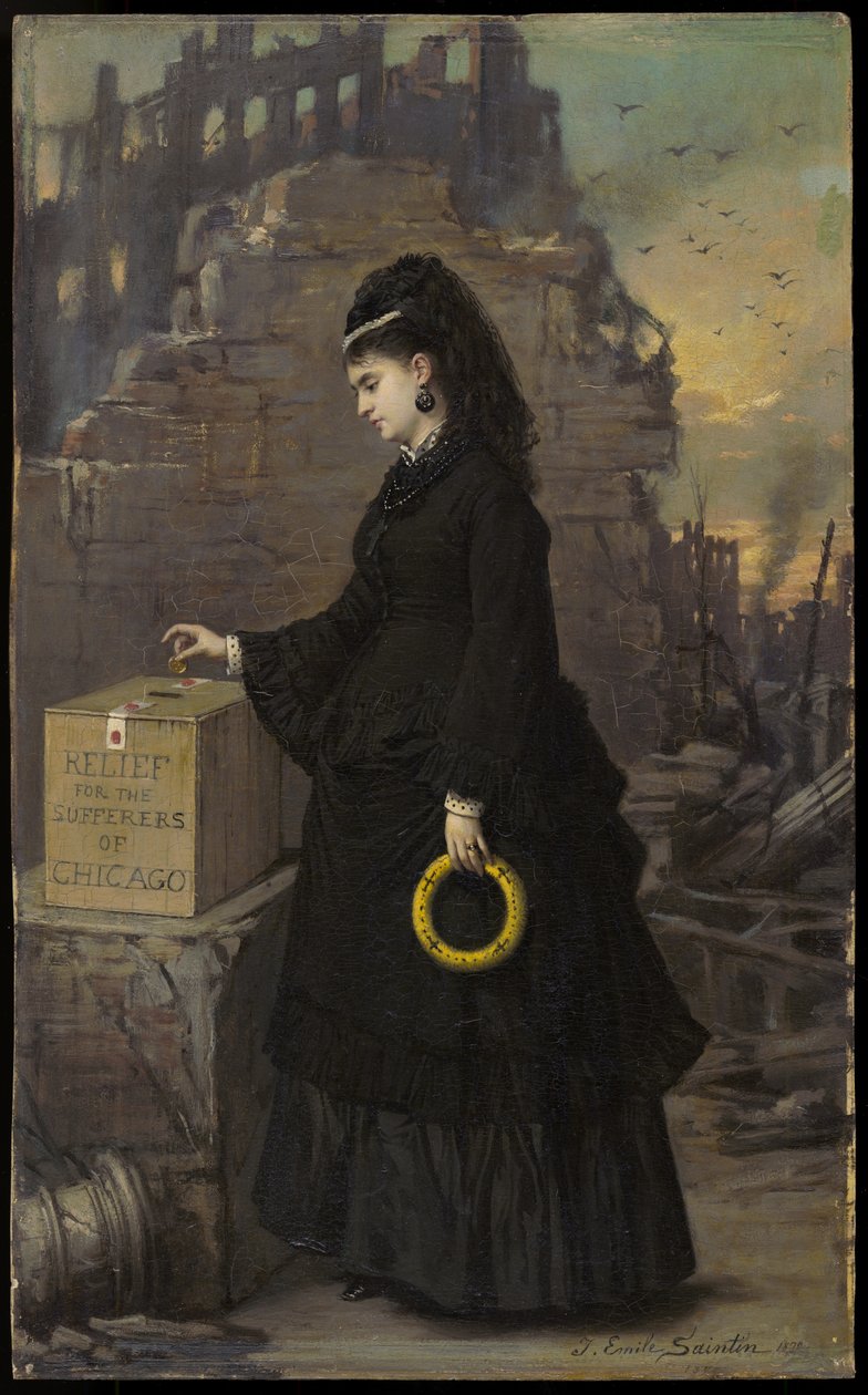 Relief for the Sufferers of Chicago, 1872 af Jules Emile Saintin
