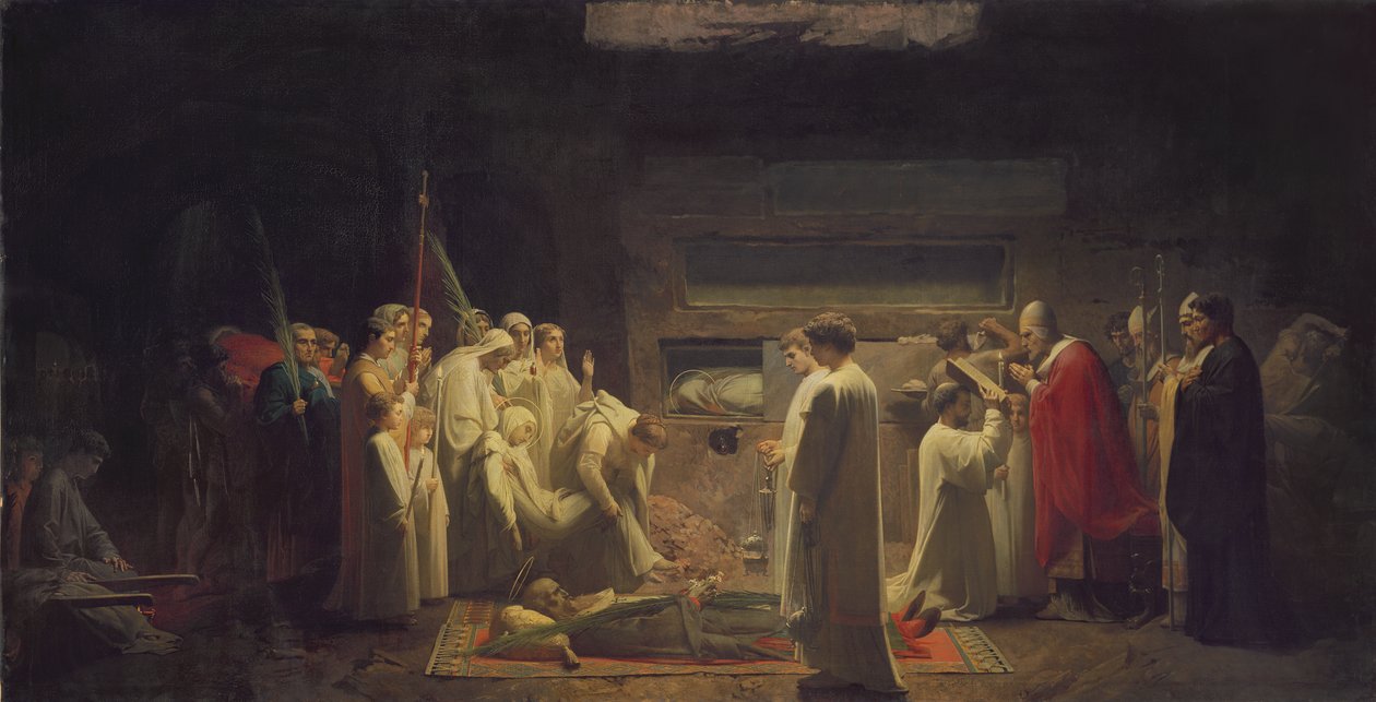 Martyrerne i katakomberne, 1855 af Jules Eugene Lenepveu