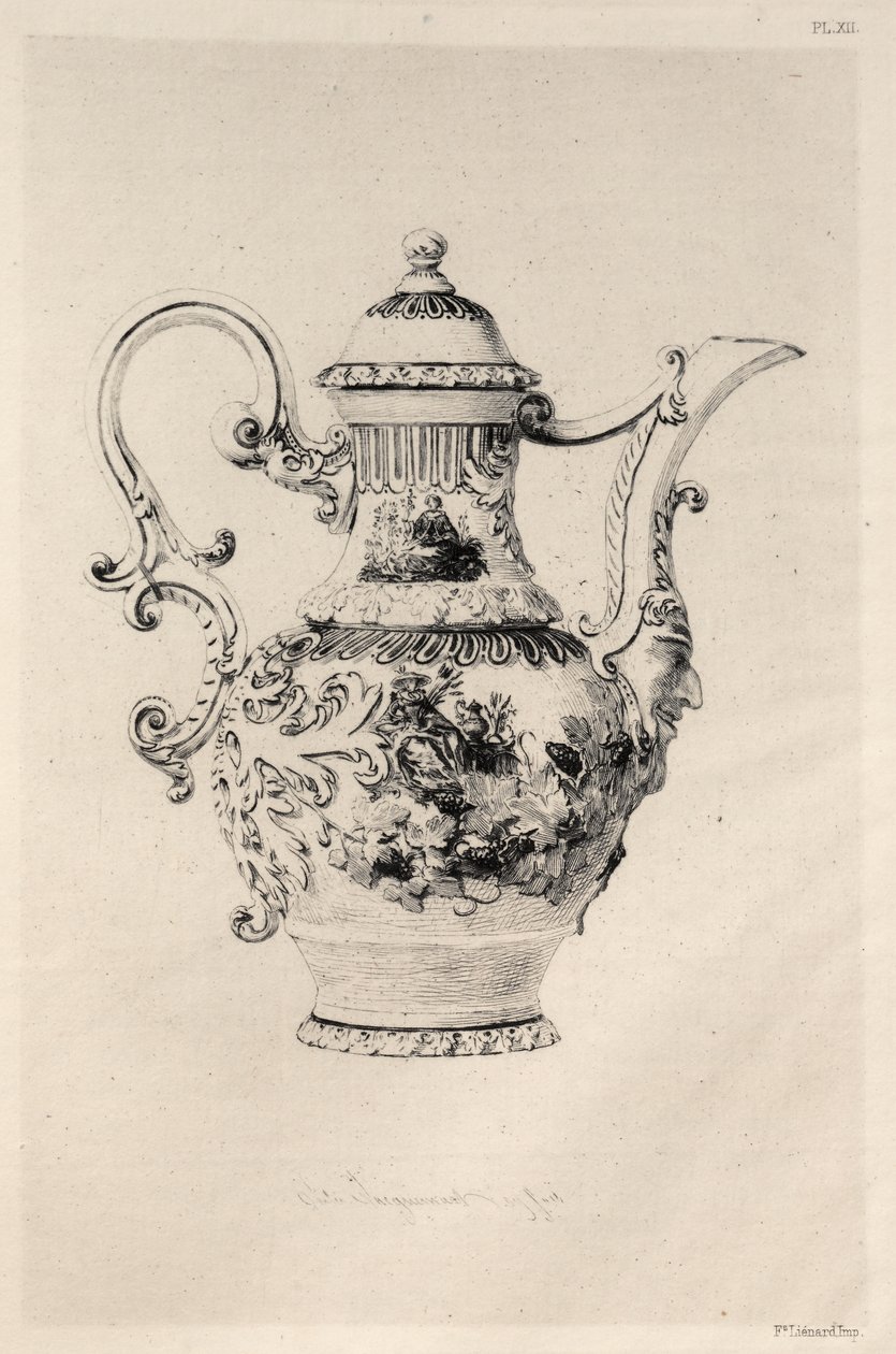 Den keramiske kunsts historie: En beskrivende og filosofisk undersøgelse af keramikpladen XII, 1877. af Jules Ferdinand Jacquemart