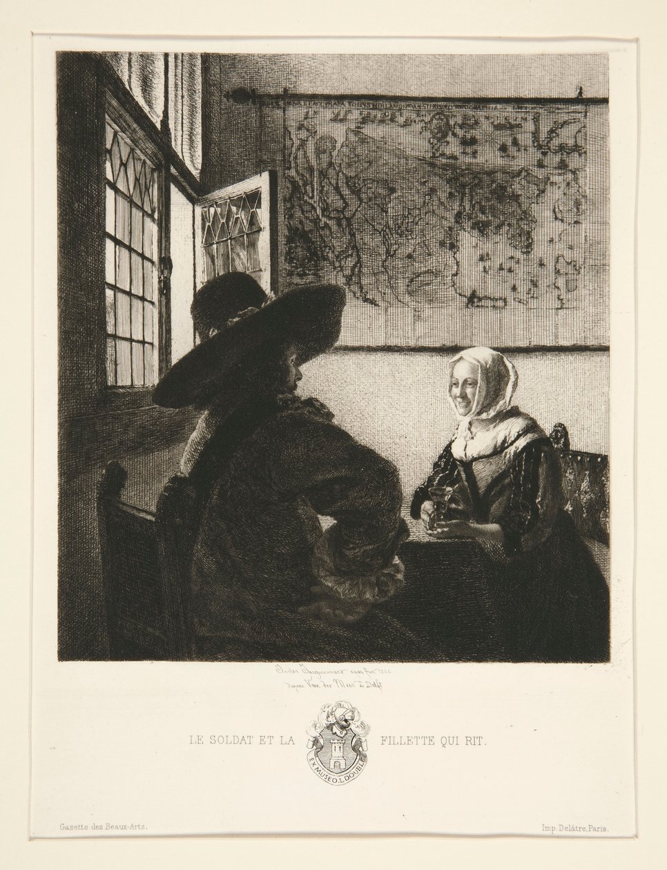 Soldaten og den leende pige af Jules Ferdinand Jacquemart