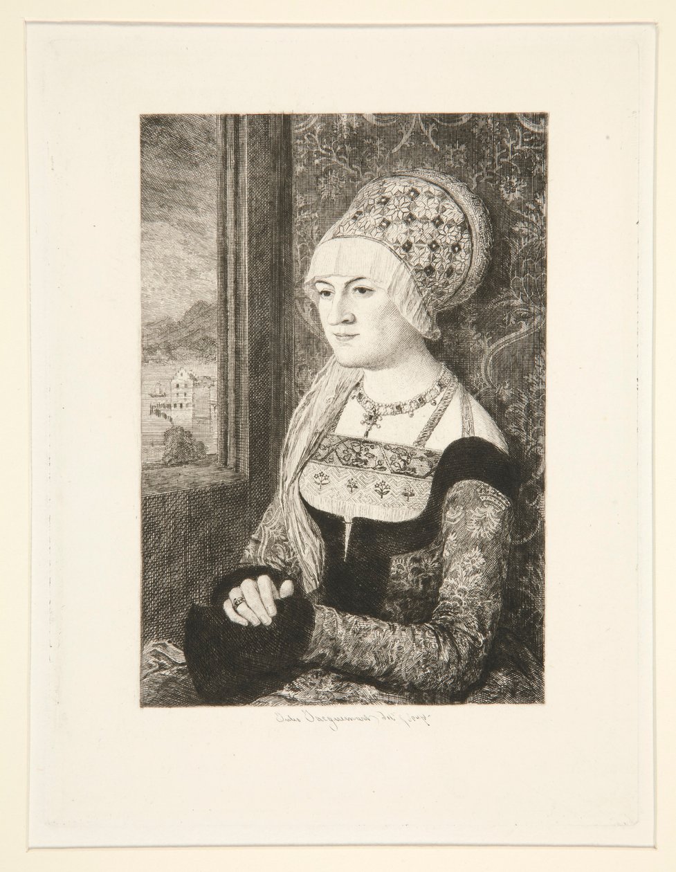 Portræt af en kvinde af Jules Ferdinand Jacquemart