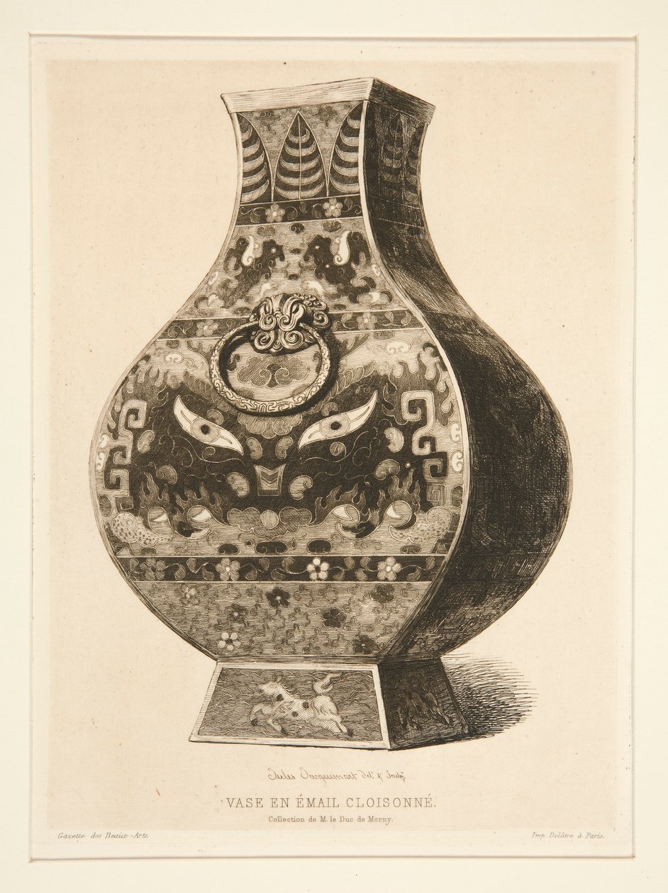 Cloisonne emalje vase af Jules Ferdinand Jacquemart