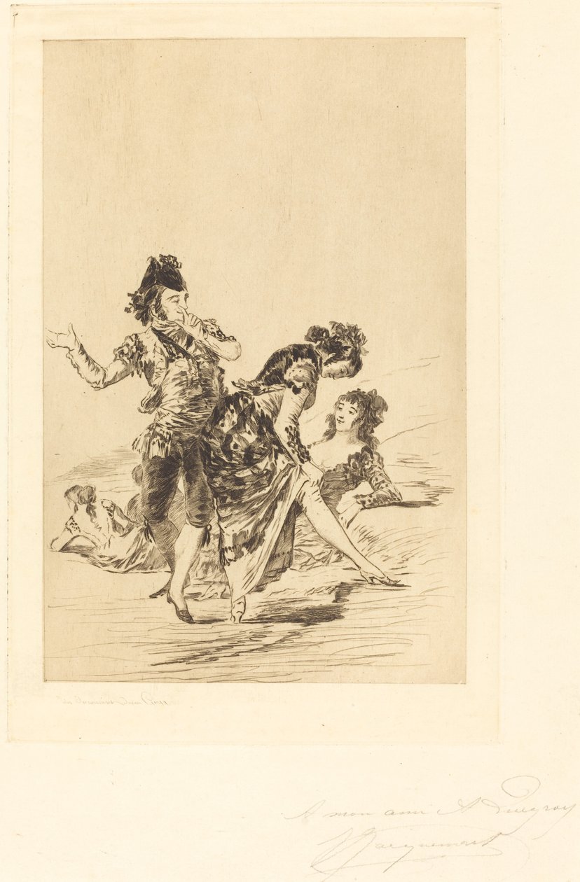 Spansk scene af Jules Ferdinand Jacquemart after Francisco de Goya