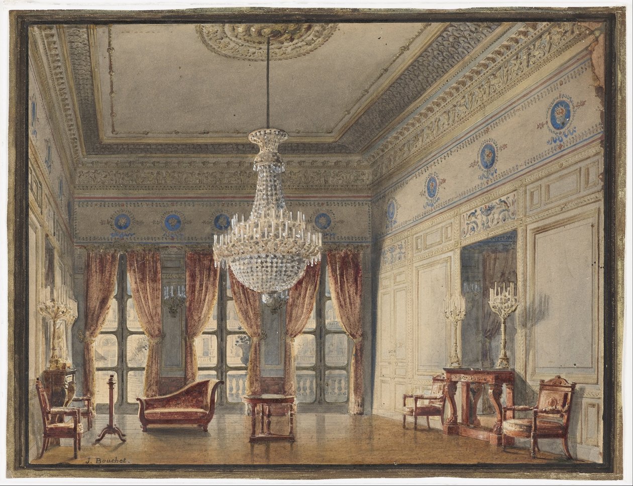 Salonen i Montpensier -fløjen, Palais Royal af Jules Frédéric Bouchet