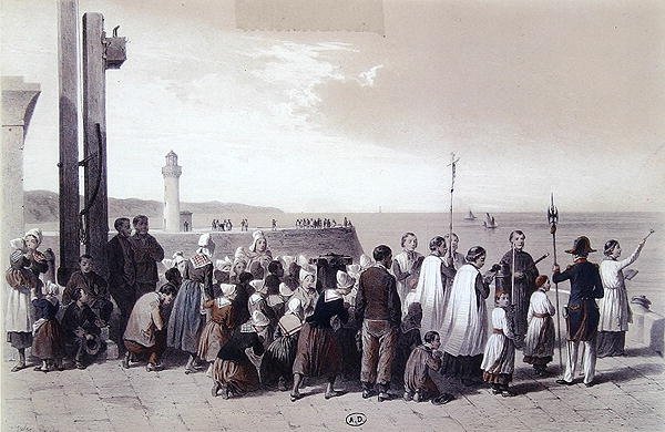 Velsignelse af havet ved Pollet, Dieppe af Jules Gaildrau