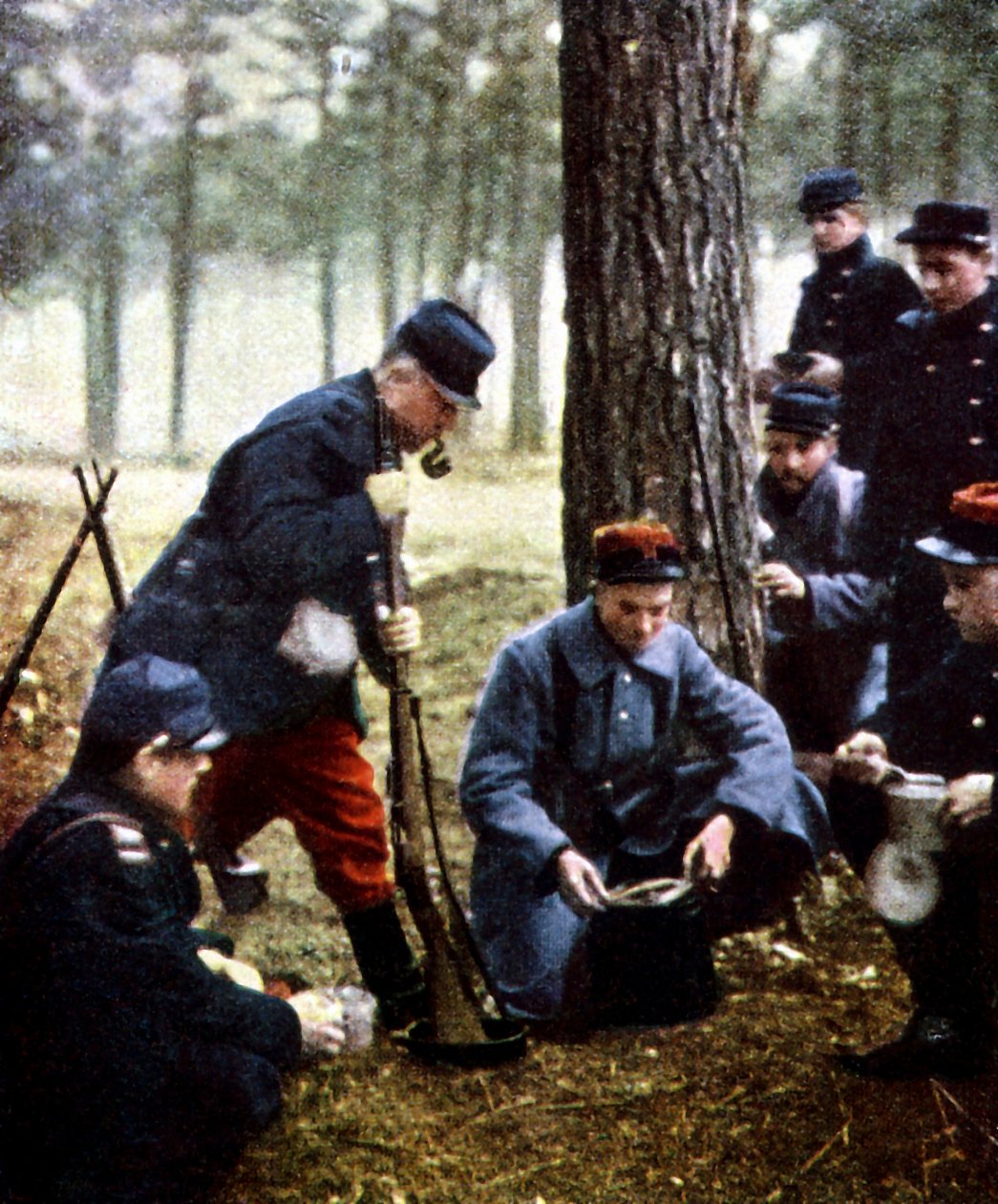 Franske soldater, Marne, september 1914 (autokrom) af Jules Gervais Courtellemont