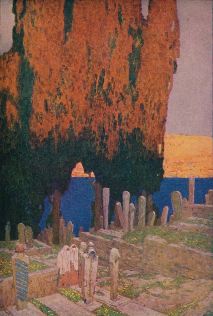 På kirkegården i Eyub, på Det Gyldne Horn, 1913 af Jules Guerin
