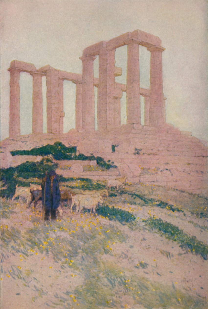 Templet for Poseidon og Athene ved Sunium, 1913 af Jules Guerin